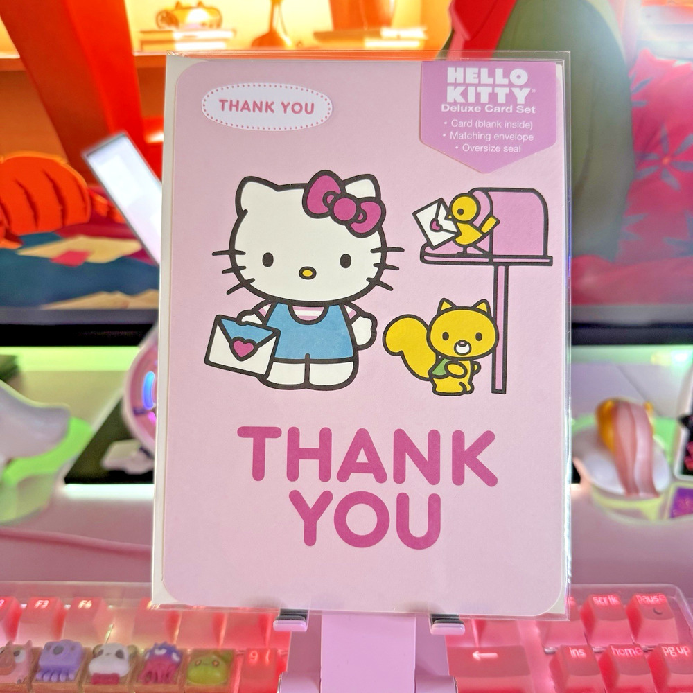 Hello Kitty Thank You Card Set Matching Envelope Oversize Seal 2024 Sanrio